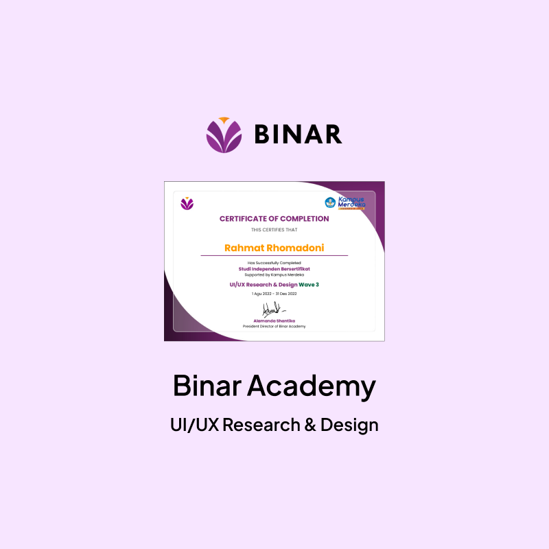 Binar Academy: UI/UX Research & Design Certificate