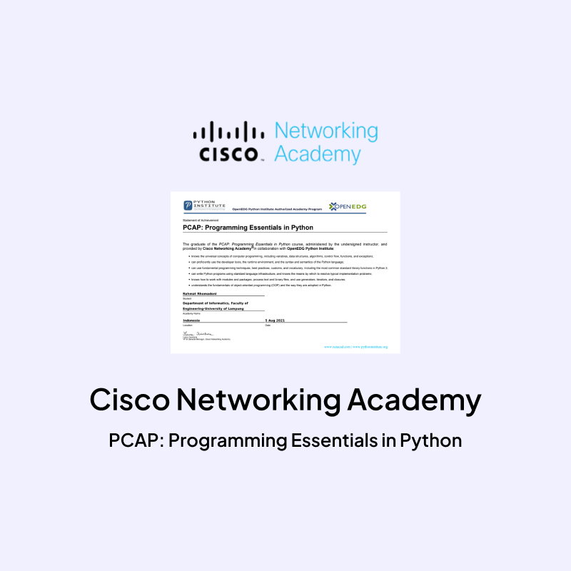 Cisco Networking Academy: PCAP Programming Essentials in Python