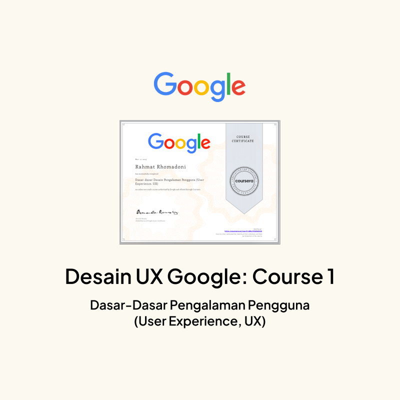 Google UX Design: Course 1 Certificate