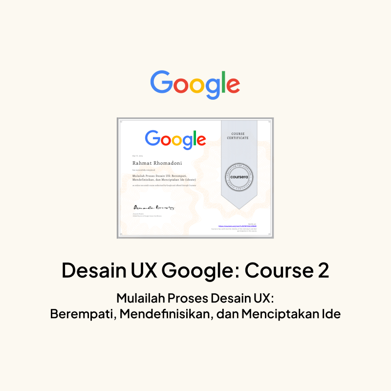 Google UX Design: Course 2 Certificate