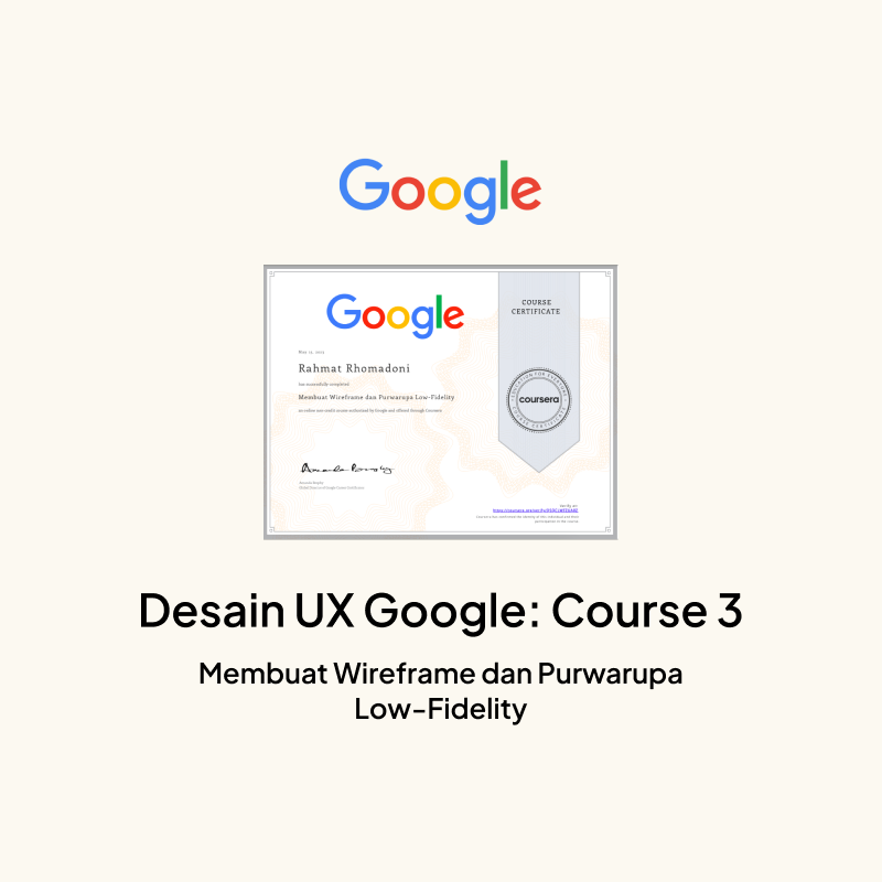 Google UX Design: Course 3 Certificate