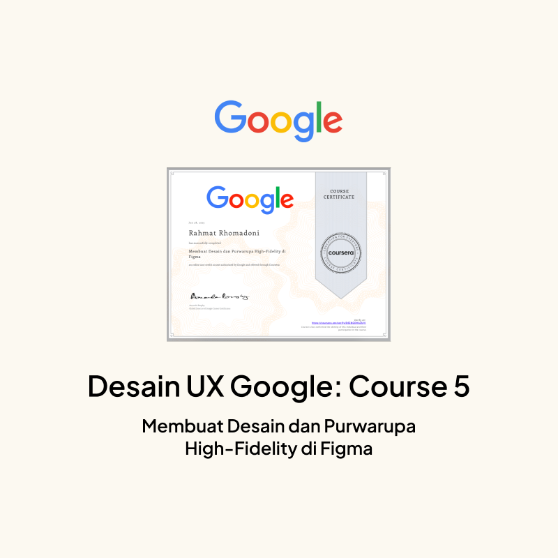 Google UX Design: Course 5 Certificate