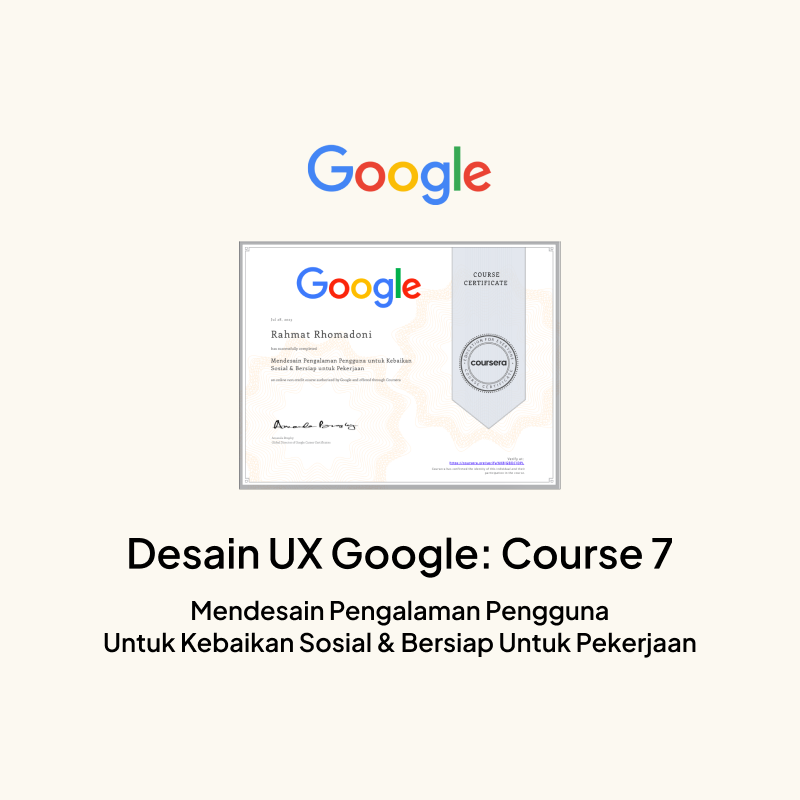 Google UX Design: Course 7 Certificate
