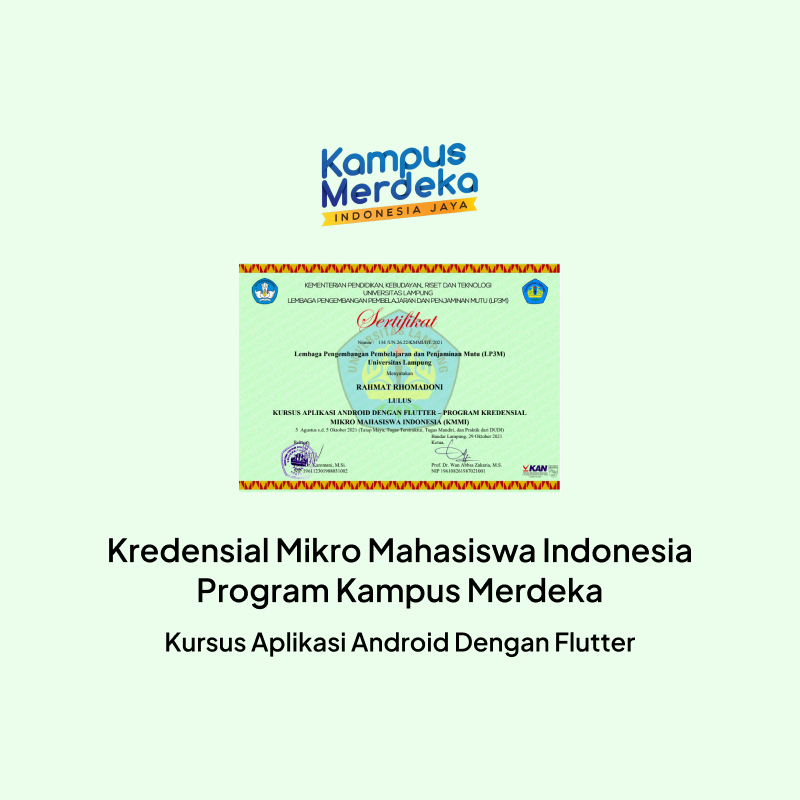 Program KMMI Kemendikbud: Flutter Certificate