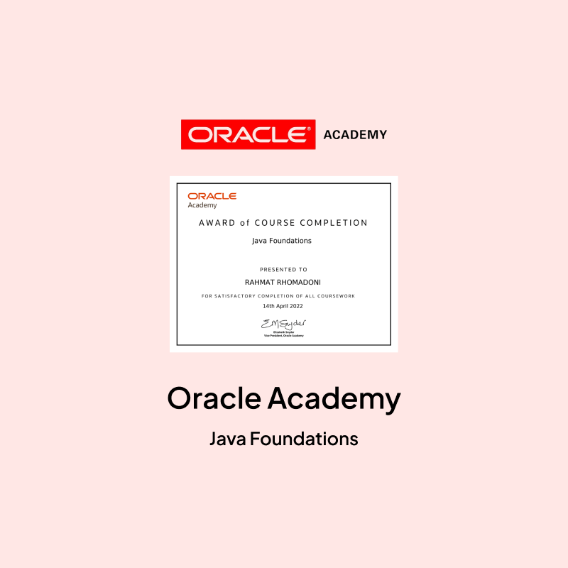 Oracle: Java Foundations Certificate