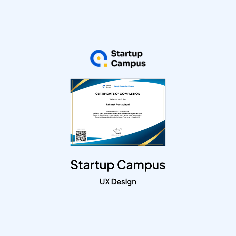 UX Design Certificate by Startup Campus